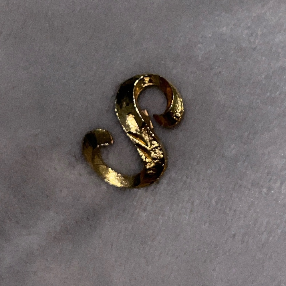 Gold tone Initial S Brooch